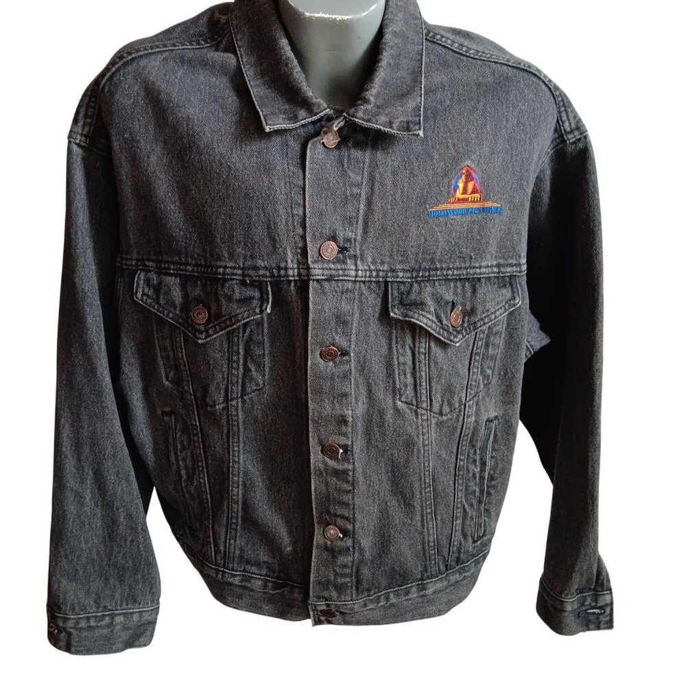 Men's 2XL Vintage Jean Jacket 1990's Hollywood Pictures Embroidered Disney Denim